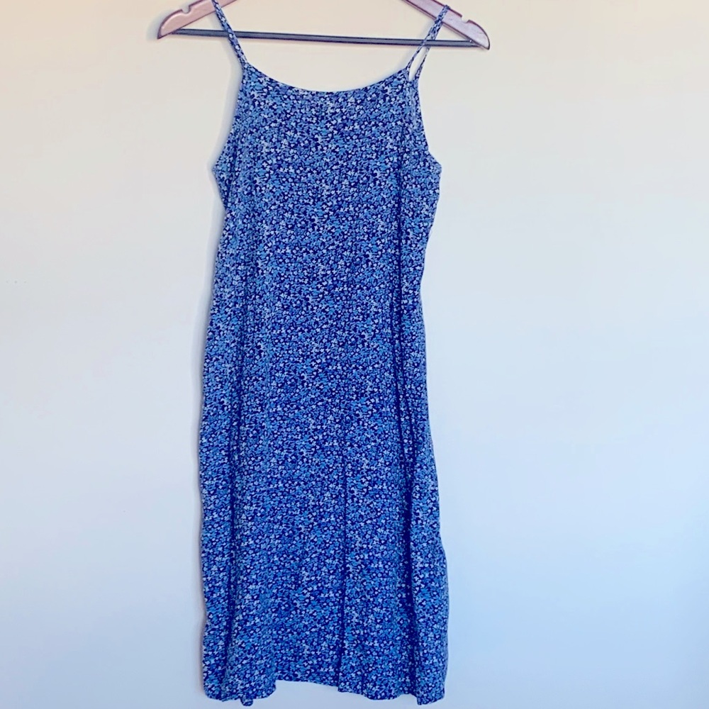 Cottage core midi floral dress with tie back
